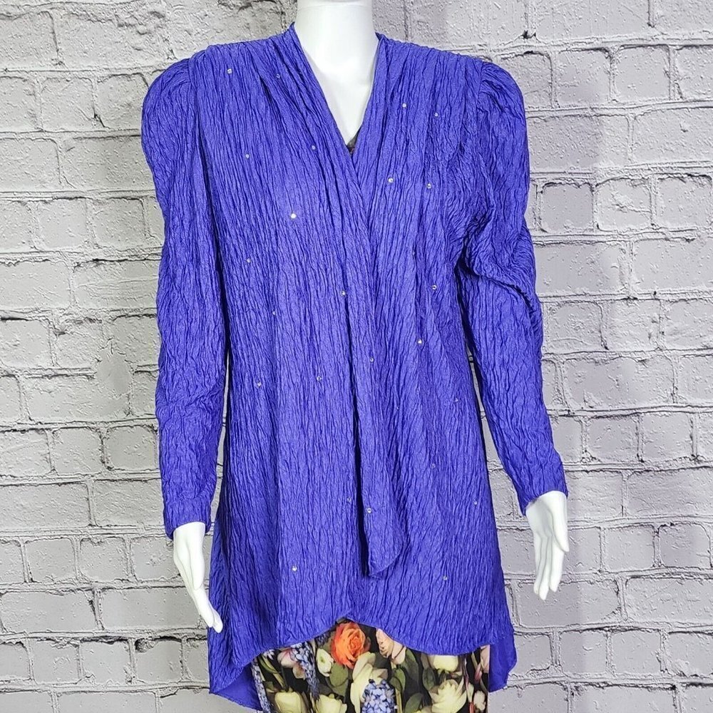 Lerners Vintage Blue Rhinestone Cover Up, Women's 14